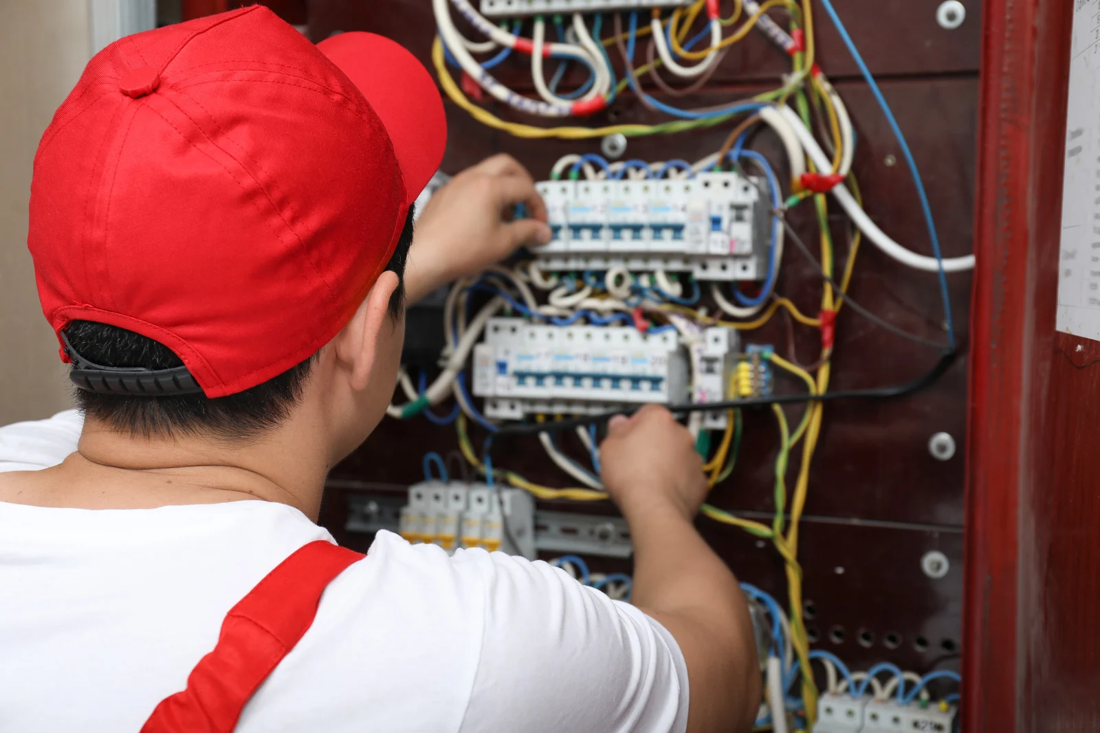 Electrician rewiring an Irish home and installing a modern consumer unit
